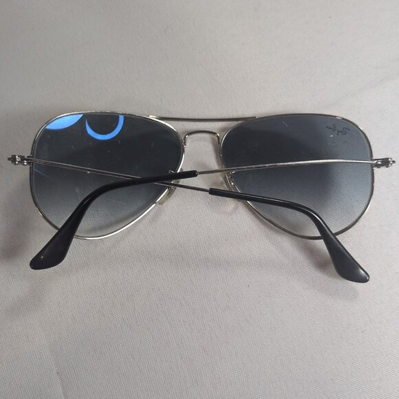 Ray Ban Aviator Silver 3025 003/3F Blue Gradient Sunglasses Italy 55014 2N - Picture 4 of 16